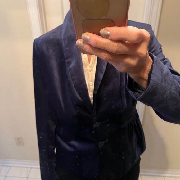 NWT Jessica péplum navy velvet blazer - Picture 11 of 15